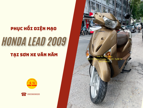 Thay đổi diện mạo sau khi sơn xe Lead 2009 màu vàng đồng