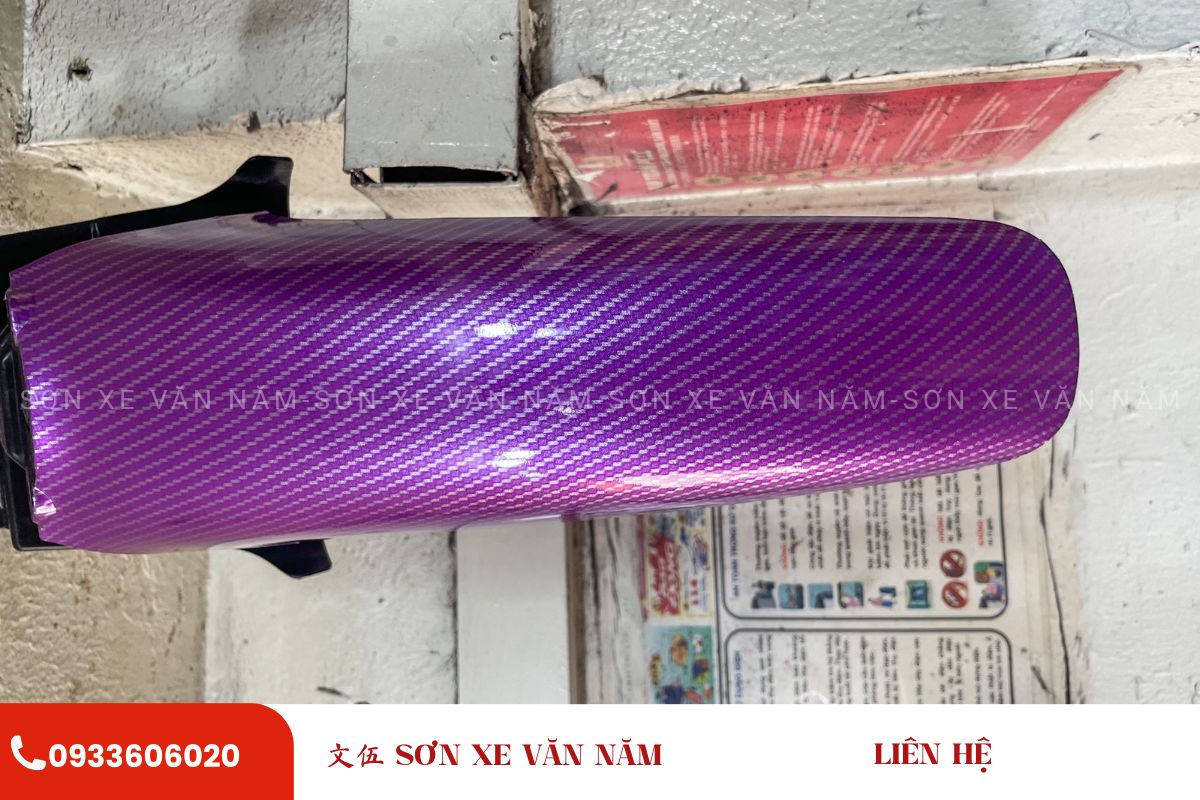 nhung carbon mau tim son xe van nam