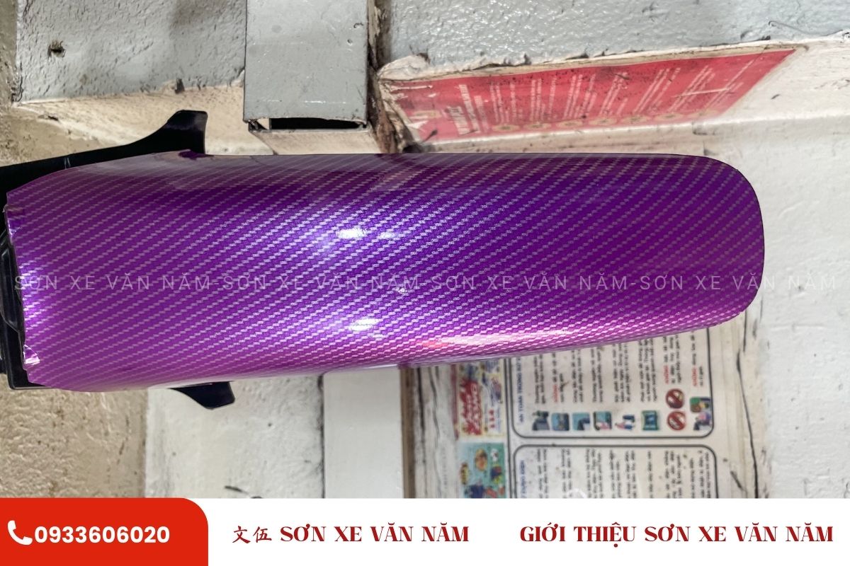 nhung carbon mau tim son xe van nam