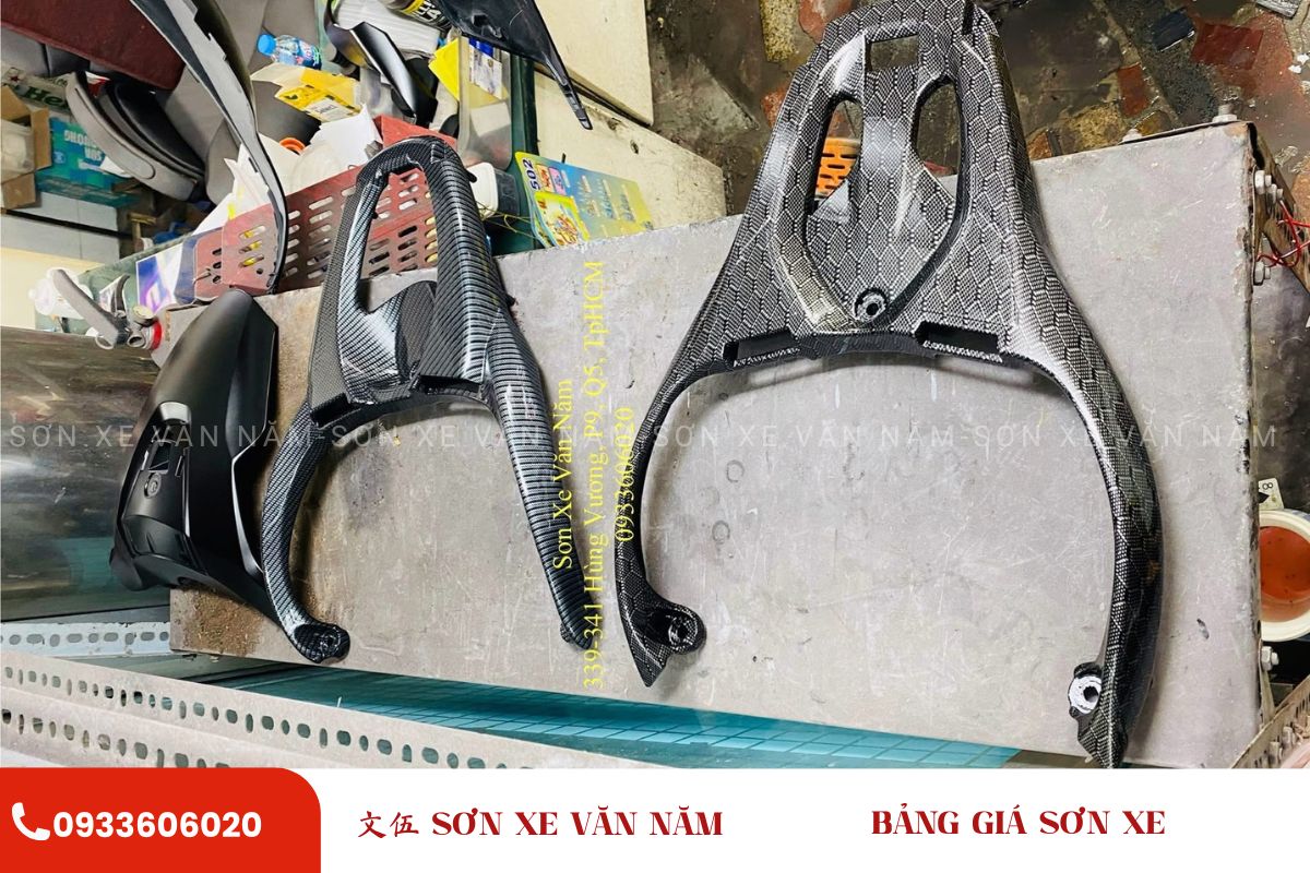 nhung carbon tay dat xe may son xe van nam