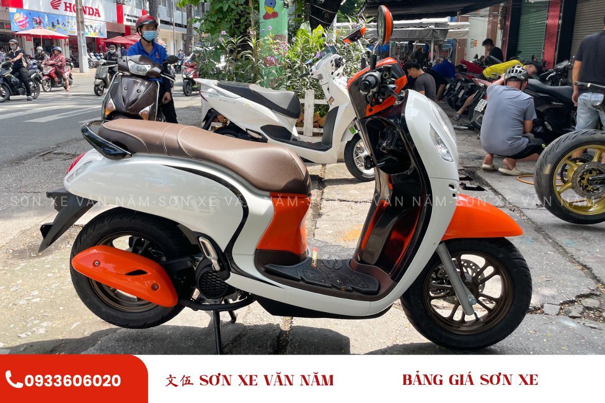 son xe scoopy mau trang cam son xe van nam