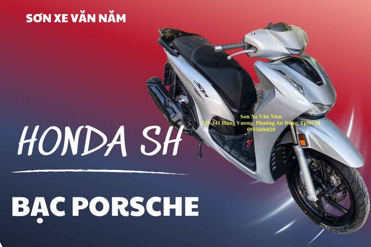 sơn xe Honda Sh Việt màu bạc Porsche